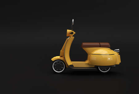 3D Render Classic Motor Scooter Side Viewの写真素材