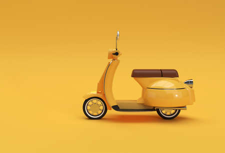 3D Render Classic Motor Scooter Side Viewの写真素材
