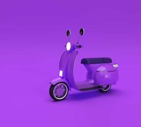 3D Render Classic Motor Scooter Side Viewの写真素材