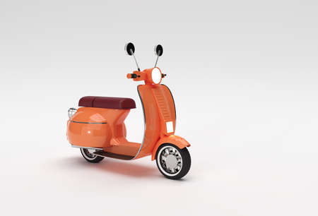 3D Render Classic Motor Scooter Side Viewの写真素材