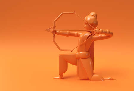 Lord Rama Arrow with Bow Navratri festival of India Poster, 3D Render illustration Design.の写真素材