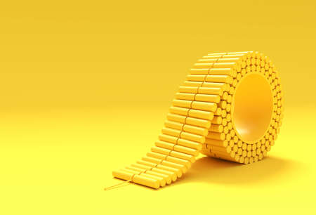 3D Render Diwali crackers for Diwali festival Banger for asian holiday.