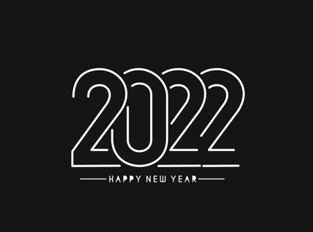 Happy New Year 2022 Text Typography Design Patter, Vector illustration.のイラスト素材