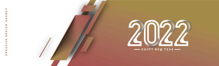 Abstract Happy New Year 2022 Text Colorful Web banner Template, Vector illustration.