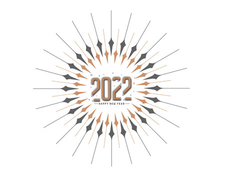Abstract Happy New Year 2022 Text Colorful Template Greeting Card banners, Vector illustration.のイラスト素材