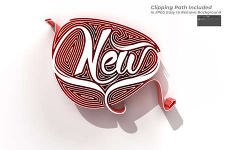 New Text Calligraphic Pen Tool Created Clipping Path Included in JPEG Easy to Composite.の写真素材