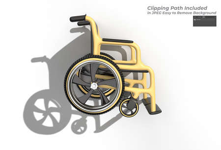 Wheelchair Pen Tool Created Clipping Path Included in JPEG Easy to Composite.の写真素材