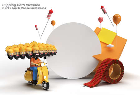 Dussehra Celebration Scene of Minimal Podium Scene for Display Products Advertising Design Transparent PSD File.の写真素材