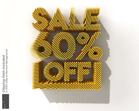 3D Render Abstract 60% Sale OFF Discount Banner designの写真素材
