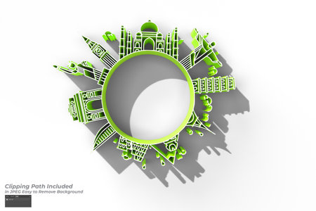 3D Travel the world monument concept designの写真素材