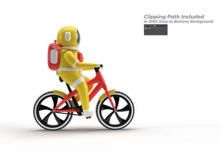Astronaut with Bicycle design.の写真素材