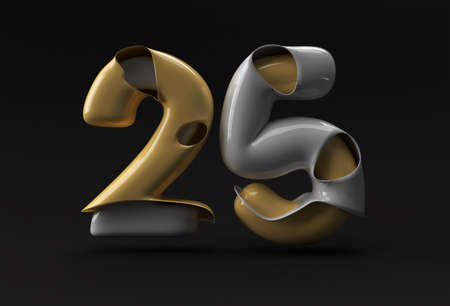 25th Years Anniversary Celebration 3D Render Illustration Design.の写真素材