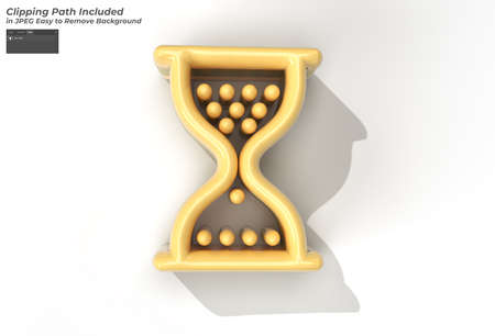 3D Render Hourglass Mouse Symbol design concept.の写真素材