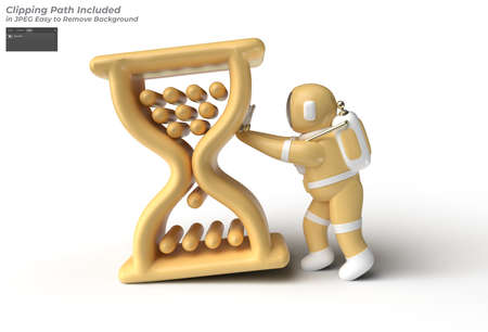 Astronaut Pushing Hourglass design concept.の写真素材