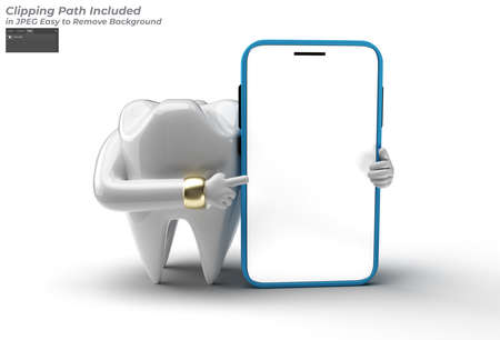 Dental Tooth with Blank Screen Mobile design concept.の写真素材