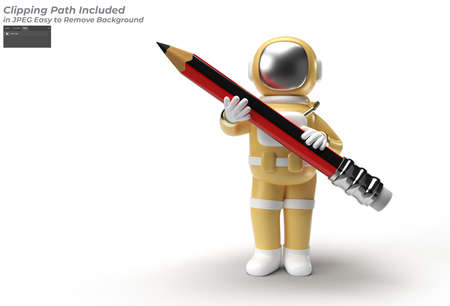 Astronaut with Pencil  design concept.の写真素材