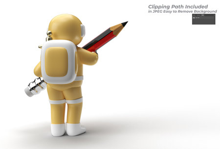 Astronaut with Pencil design concept.の写真素材