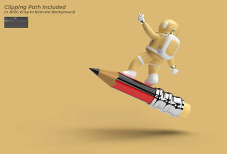 Astronaut Flying with Pencil design concept.の写真素材