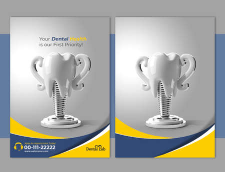 Dental Implants Surgery Concept Flyer Poster Banner Template.の写真素材