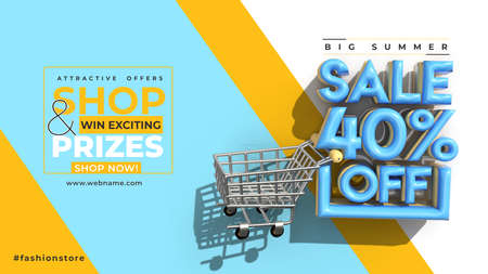 Super Sale 40% Off Digital Marketing Horizontal Banner Template.の写真素材