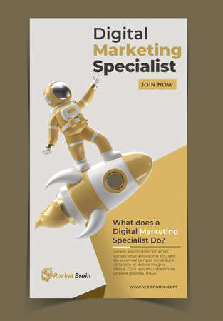 Astronaut Digital Marketing Stories Banner Template.の写真素材