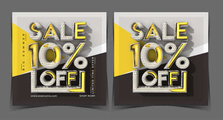 Big Summer Sale 10% Off Digital Marketing Banner Template.の写真素材