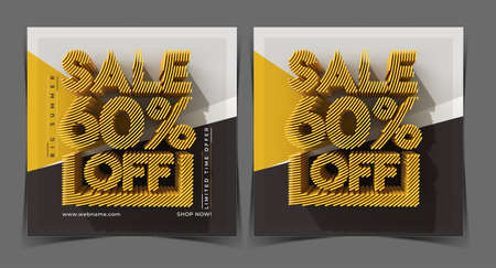 Big Summer Sale 60% Off Digital Marketing Banner Template.の写真素材