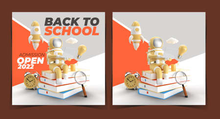 Back To School Digital Marketing Banner Template.の写真素材