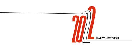 Happy New Year 2022 Text Typography Design Patter, Vector illustration.のイラスト素材