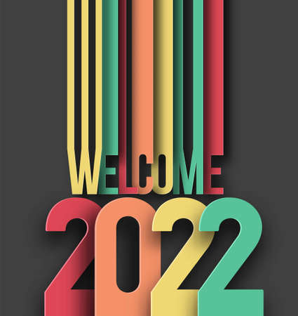 Happy New Year 2022 Text Typography Design Patter, Vector illustration.のイラスト素材
