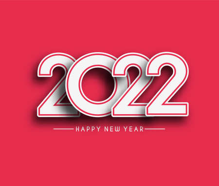 Happy New Year 2022 Text Typography Design Patter, Vector illustration.のイラスト素材