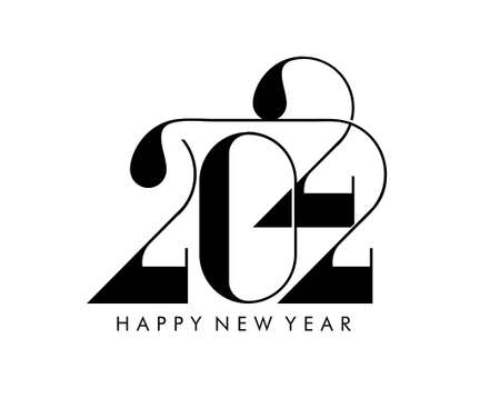 Happy New Year 2022 Text Typography Design Patter, Vector illustration.のイラスト素材