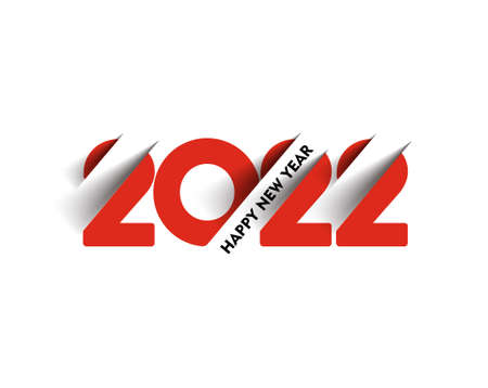 Happy New Year 2022 Text Typography Design Patter, Vector illustration.のイラスト素材