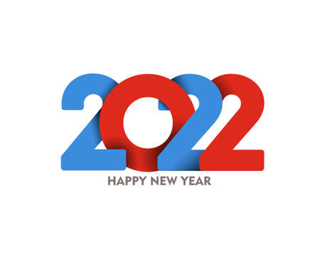 Happy New Year 2022 Text Typography Design Patter, Vector illustration.のイラスト素材