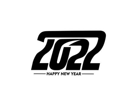Happy New Year 2022 Text Typography Design Patter, Vector illustration.のイラスト素材