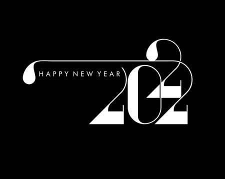 Happy New Year 2022 Text Typography Design Patter, Vector illustration.のイラスト素材