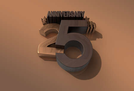 3D Render 25th Years Anniversary Celebrationの写真素材