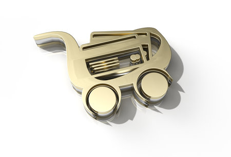 3D Render Shopping Cart Icon illustration Design Pen Toolの写真素材