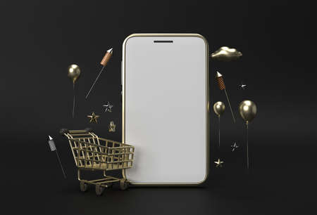 Black Friday Sale Banner Template Mobile Mockup.の写真素材