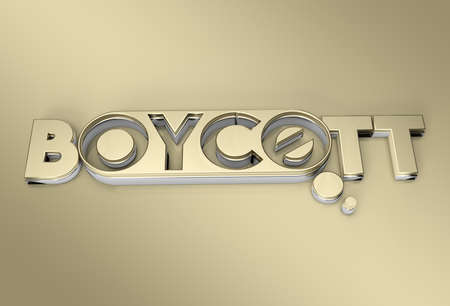 3D Render Boycott Textの写真素材