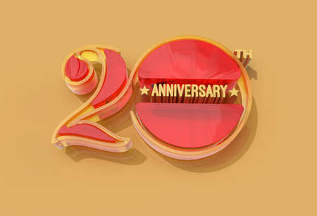 3D Render 20th Years Anniversary Celebrationの写真素材