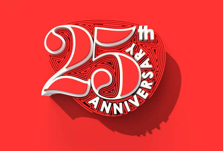 3D Render 25th Years Anniversary Celebration Pen Toolの写真素材