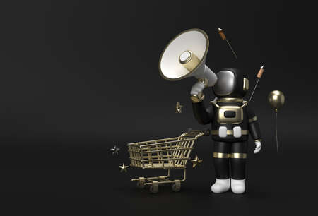 Black Friday Sale Banner Template 3d Rendering.