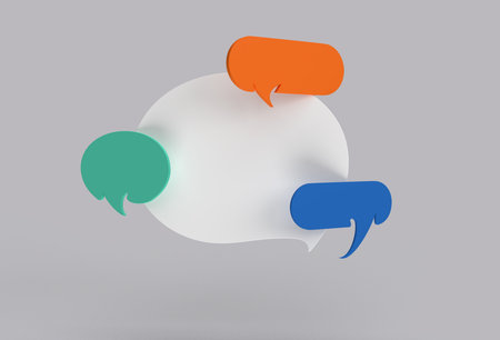 Speech bubble 3D Design Element Pen Tool Createdの写真素材