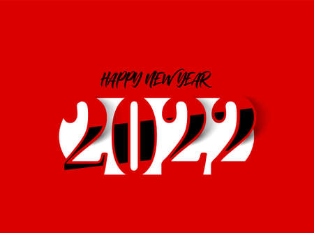 Happy New Year 2022 Text Typography Design Patter, Vector illustration.