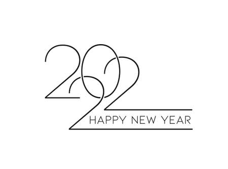 Happy New Year 2022 Text Typography Design Patter, Vector illustration.のイラスト素材