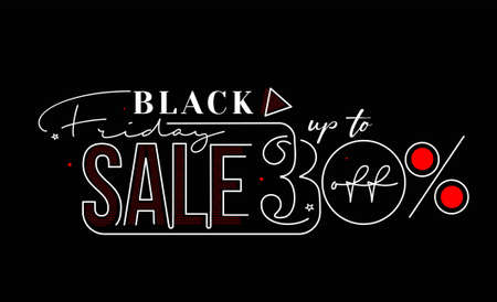 Black Friday Sale Promotion Poster or banner Design, Special offer 30% sale, Promotion and shopping vector template.のイラスト素材
