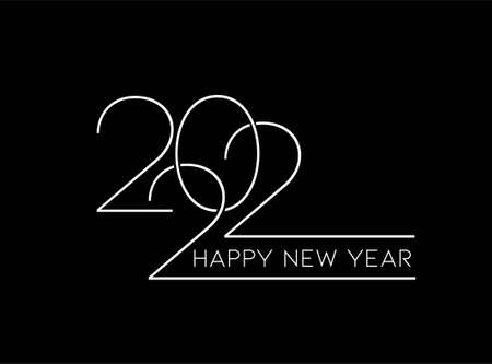 Happy New Year 2022 Text Typography Design Patter, Vector illustration.のイラスト素材