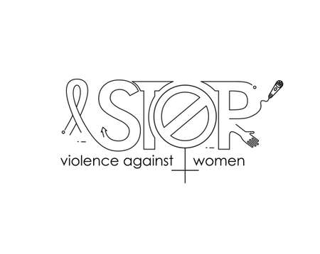 Stop Violence Against Women in The International Day for the Elimination of Violence against Womenのイラスト素材