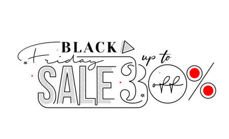 Black Friday Sale Promotion Poster or banner Design, Special offer 30% sale, Promotion and shopping vector template.のイラスト素材